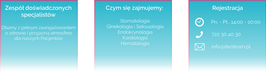 Stomatologia, Ginekologia, Endokrynologia - Kardiologia - Hematologia - Onkologia